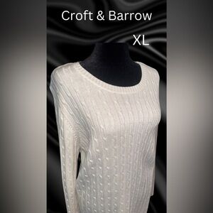 Croft&Barrow 100% cotton women’s white sweater